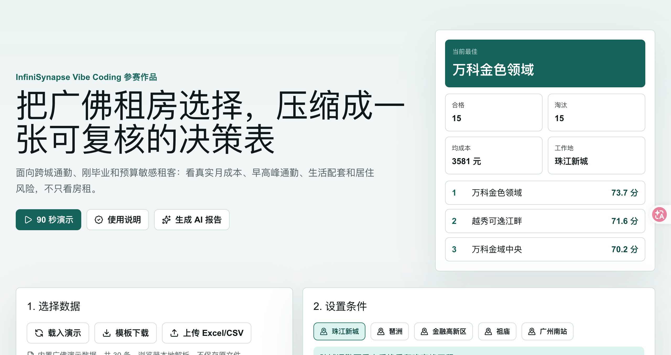 住哪儿|广佛租房通勤决策器 作品预览