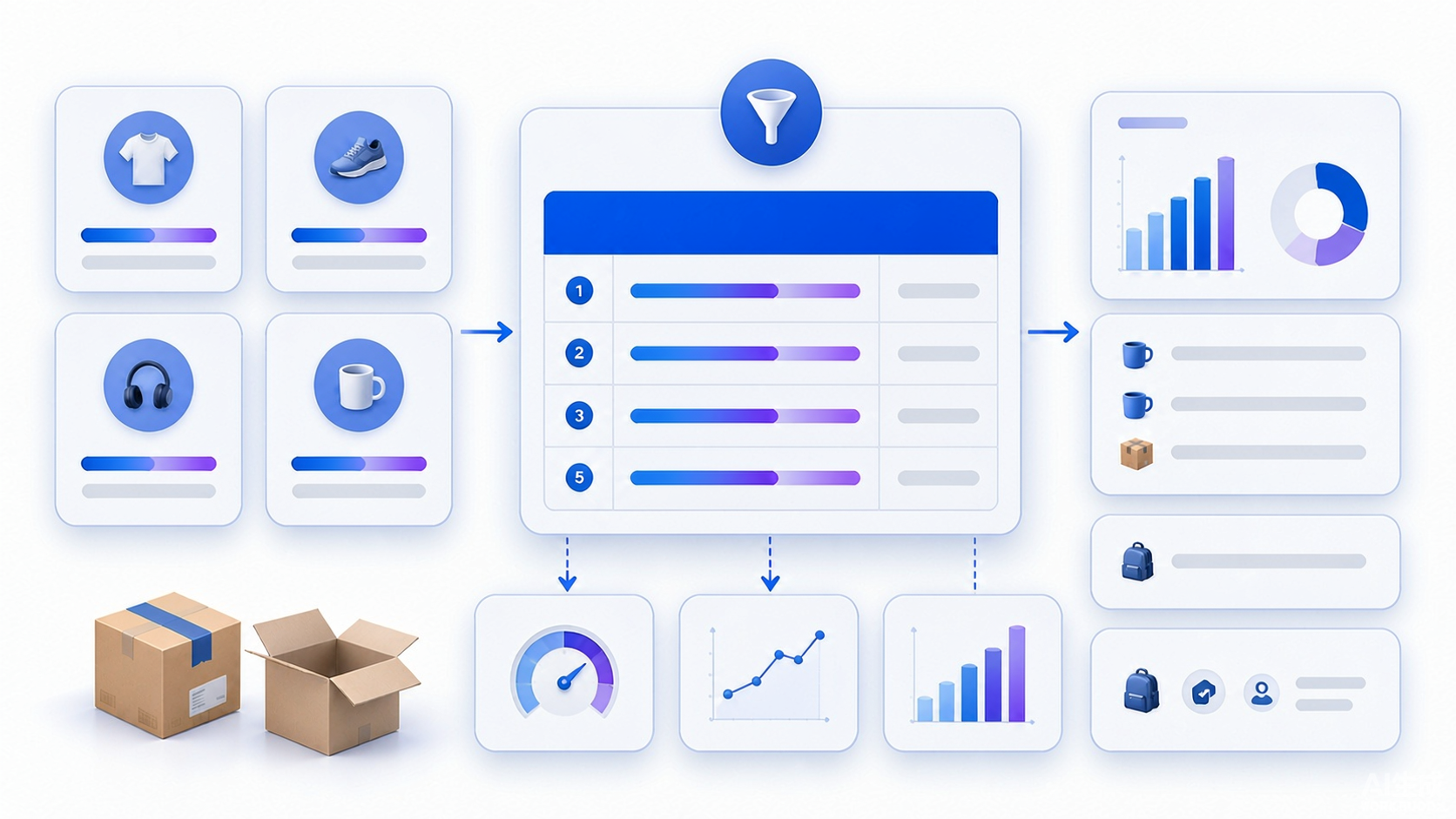 Product portfolio filtered by return rate fulfilled volume economic loss uncertainty evidence coverage and actionability into a priority queue